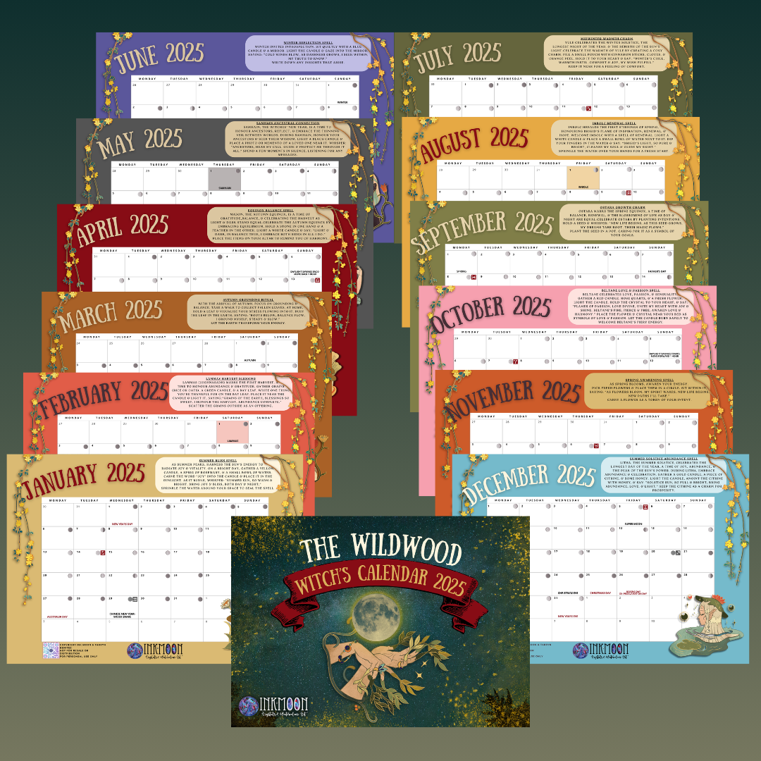 The Wildwood Witches Calendar 2025 PRINTABLE