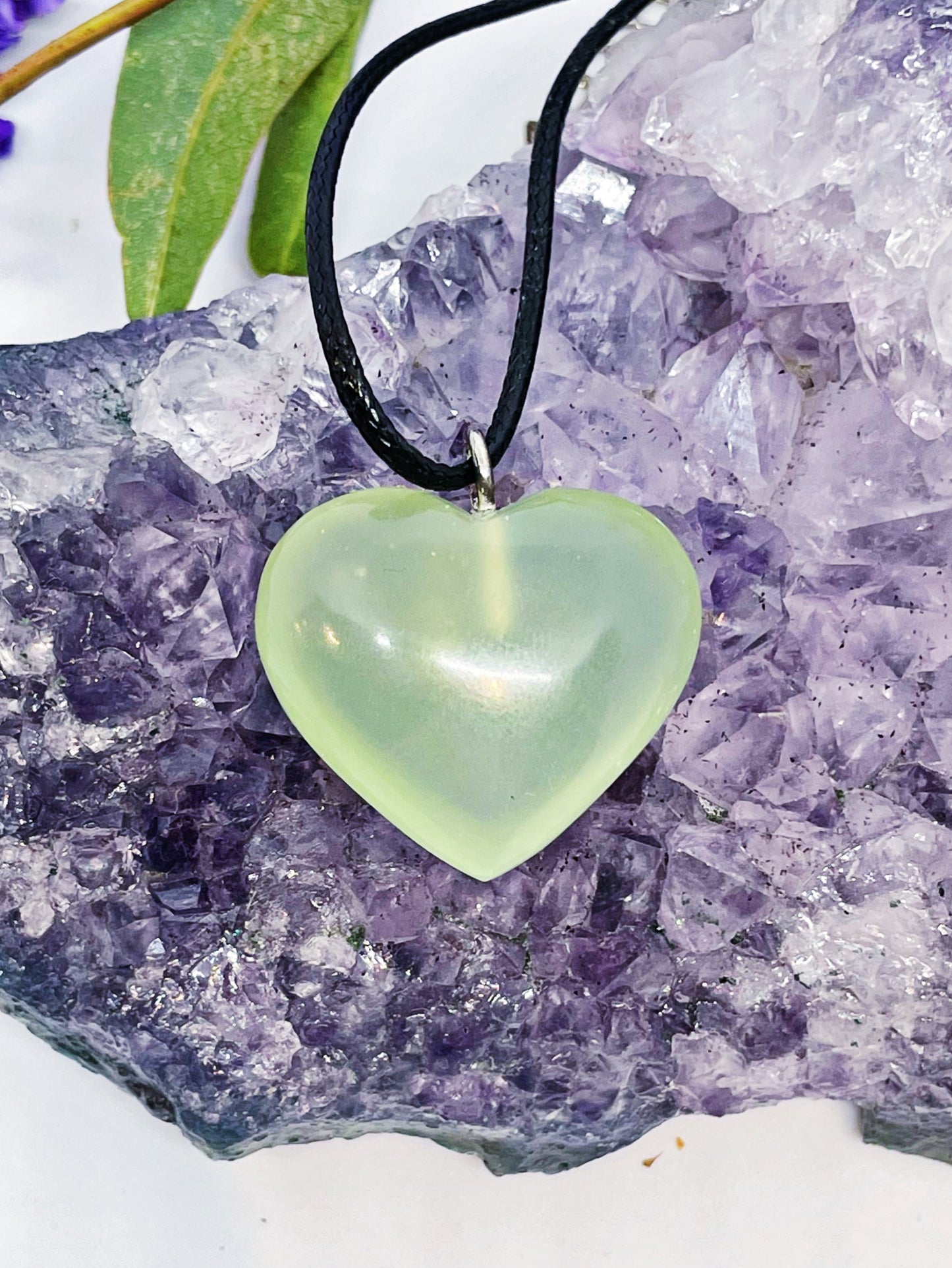 Grape Serpentine Heart Pendants