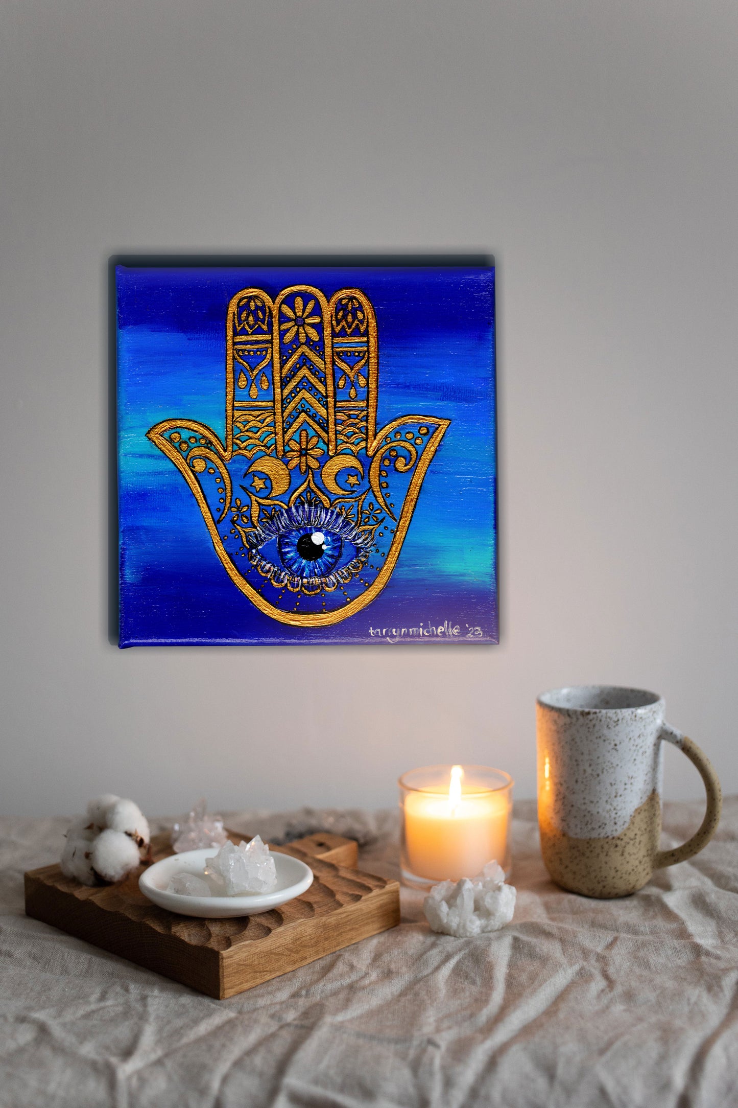 Golden Hamsa Original Artwork