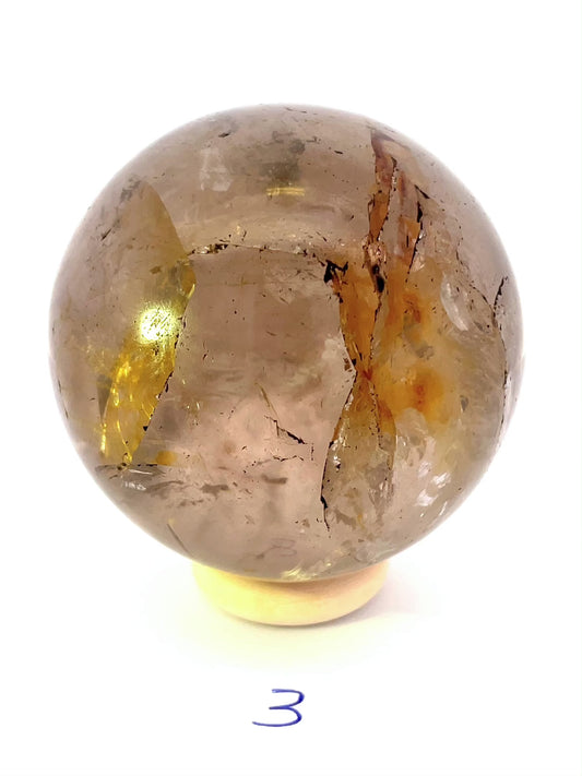 Smoky Quartz & Golden Healer Sphere