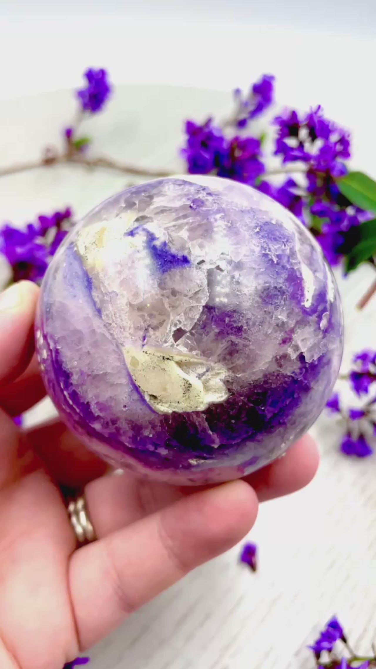 Silky Fluorite Sphere - Rare