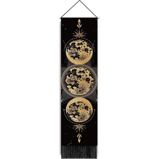 Triple Moon Tapestry Banner