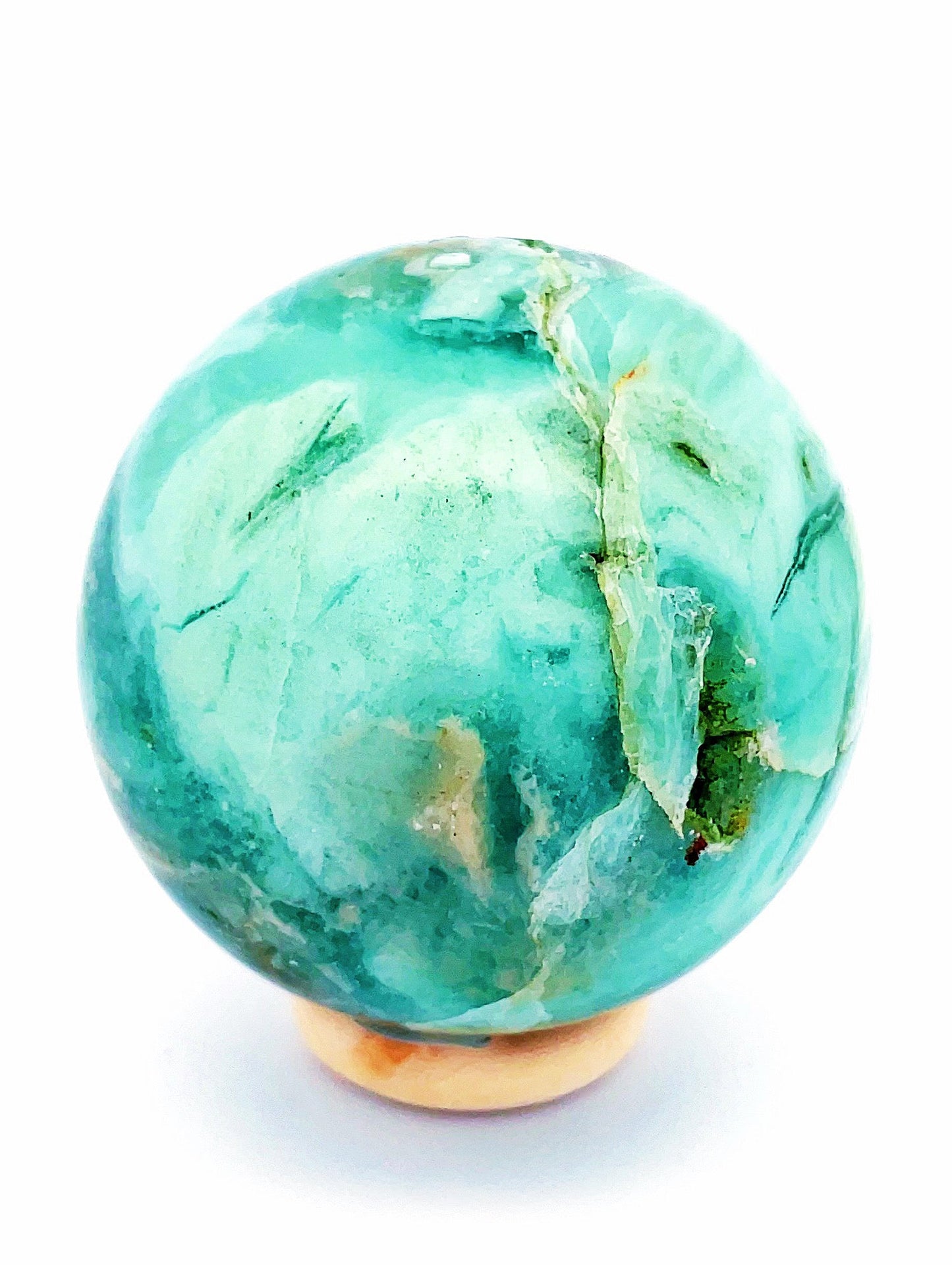 Brecciated Chrysoprase & Opalised Fluorite Sphere