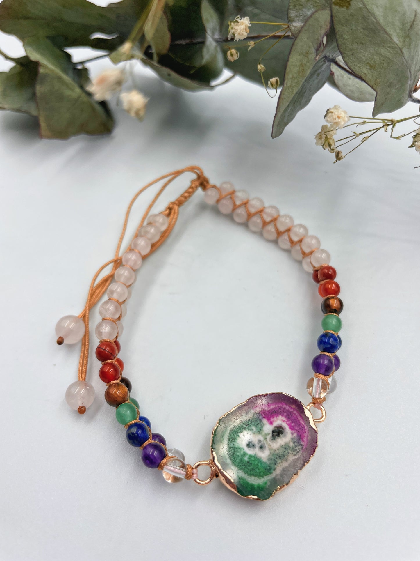 Agate Slice Chakra Bracelet