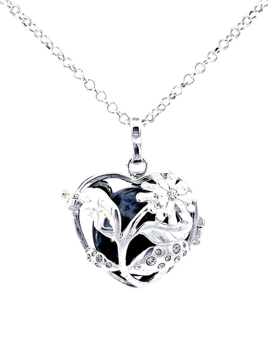 Chrysanthemum Mushroom Zirconia Crystal Locket