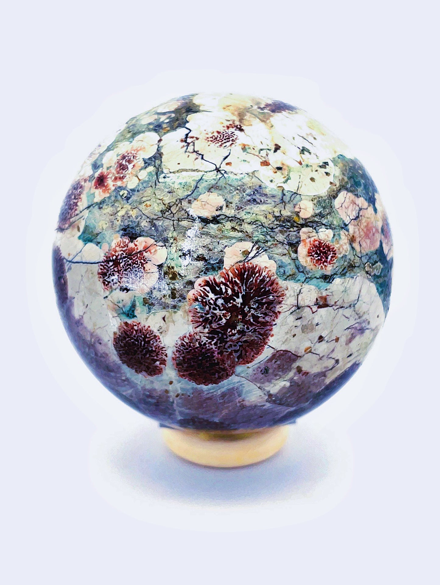 Rhyolite Green Flower Jasper Sphere