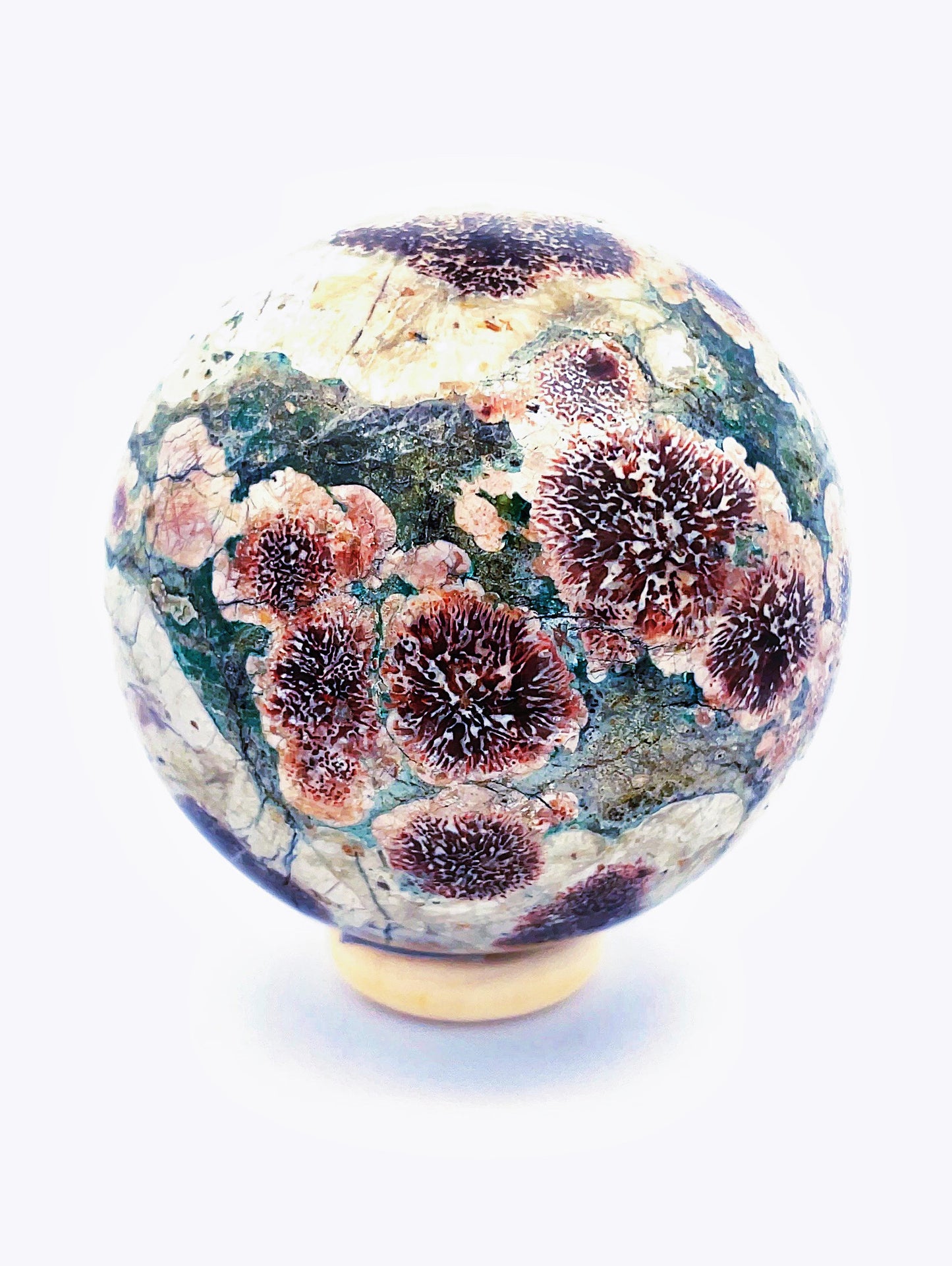 Rhyolite Green Flower Jasper Sphere