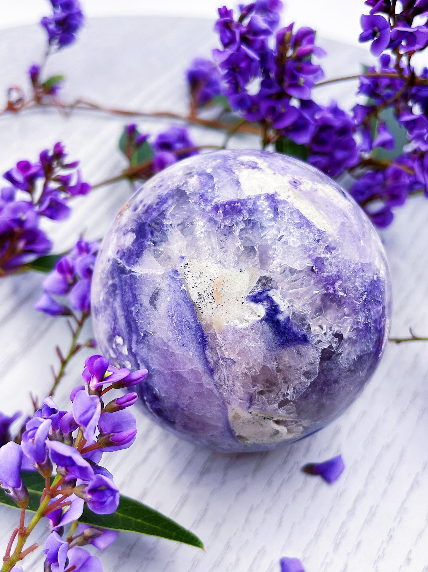 Silky Fluorite Sphere - Rare