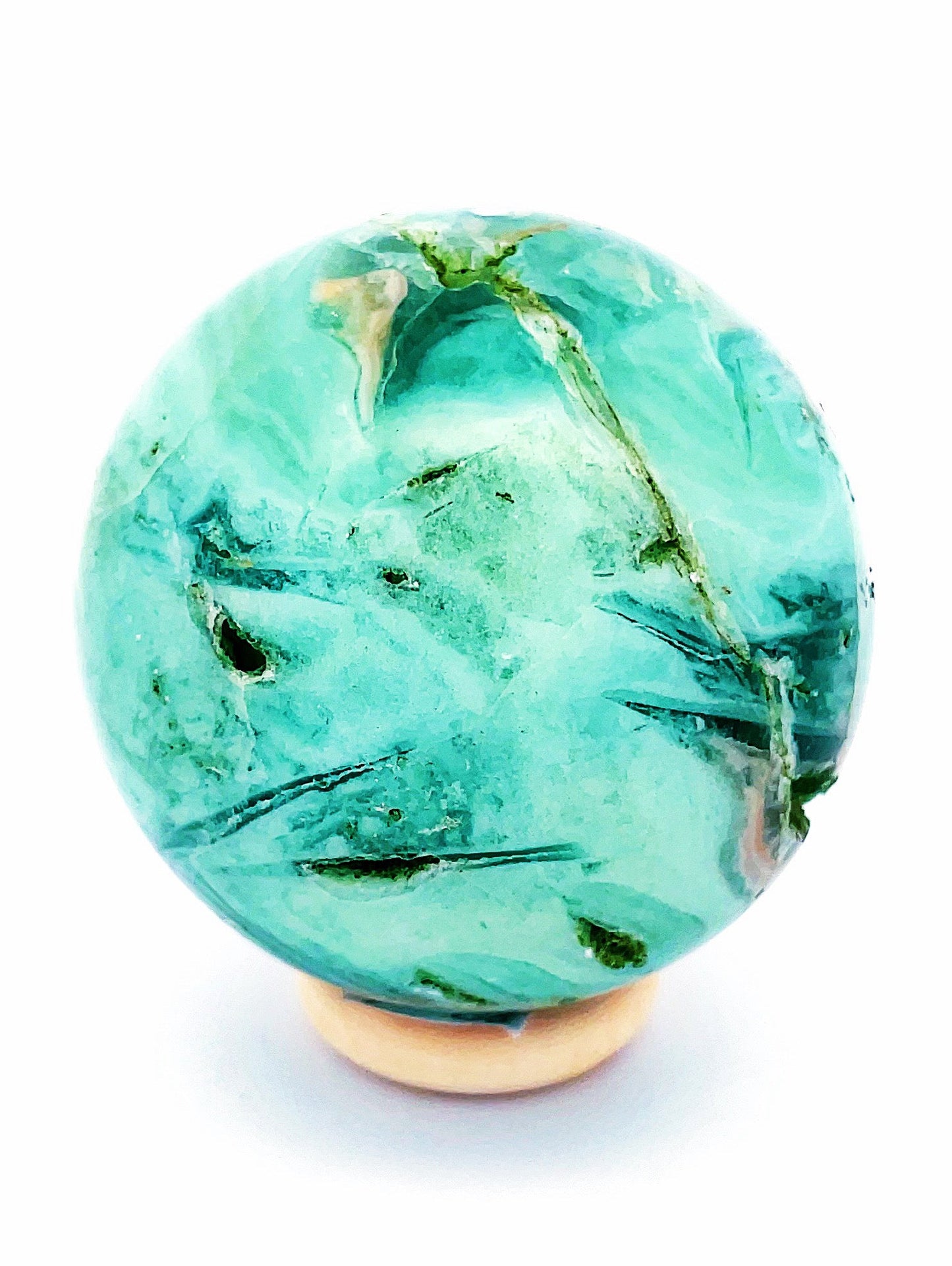 Brecciated Chrysoprase & Opalised Fluorite Sphere