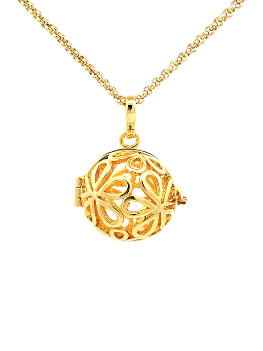 Gold Flower Crystal Locket