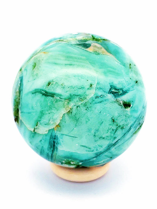 Brecciated Chrysoprase & Opalised Fluorite Sphere