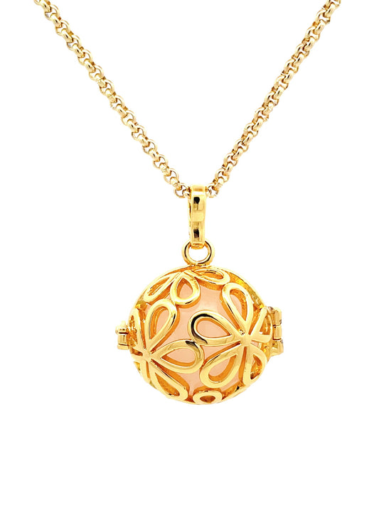 Gold Flower Crystal Locket