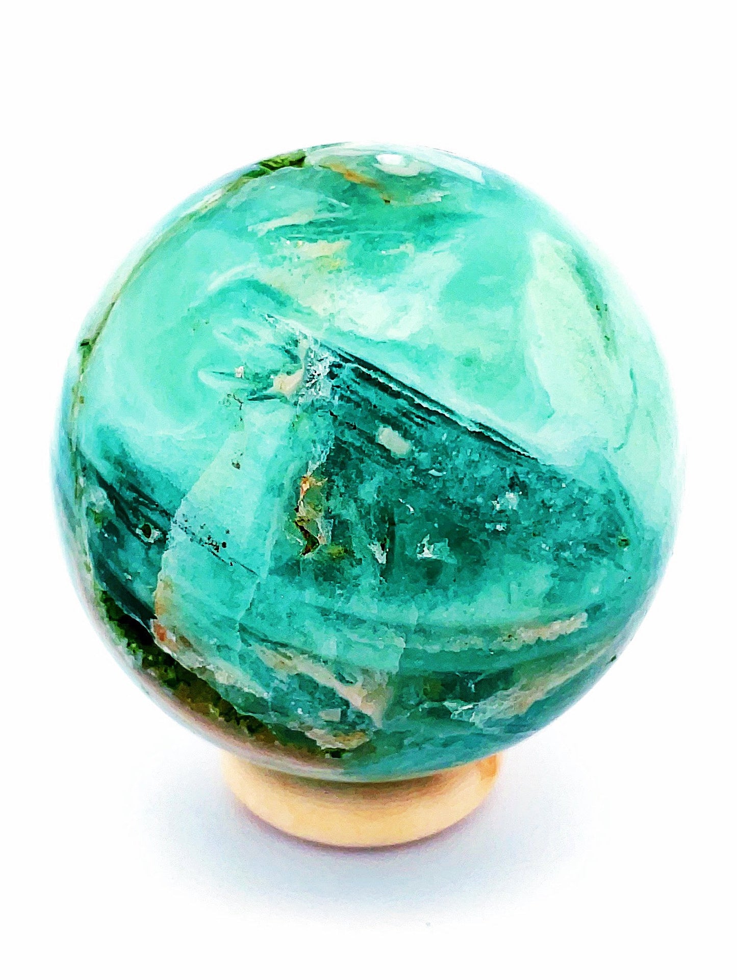 Brecciated Chrysoprase & Opalised Fluorite Sphere