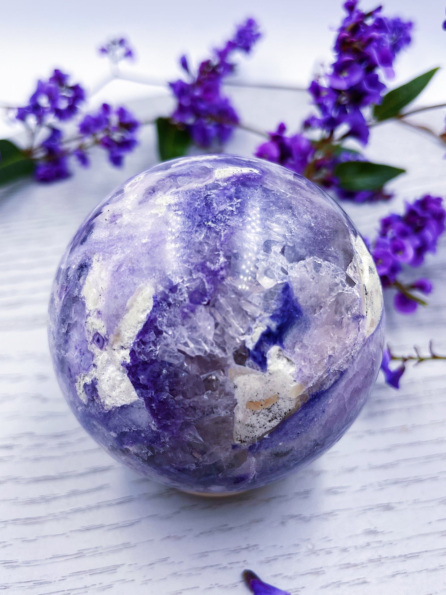 Silky Fluorite Sphere - Rare