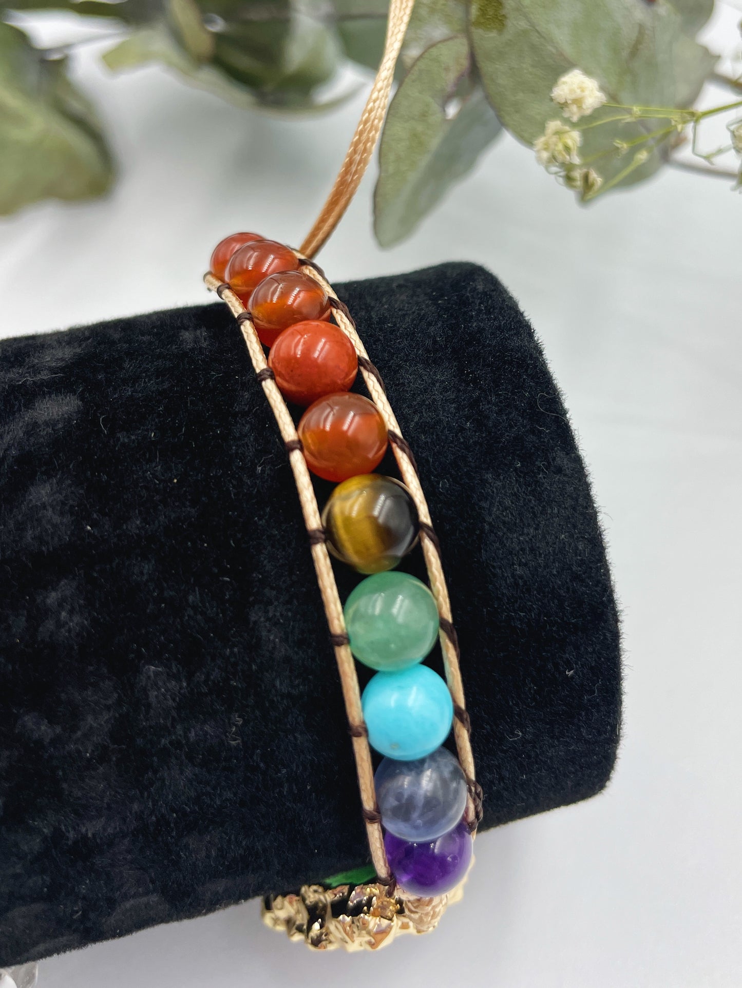 Agate Slice Chakra Bracelet