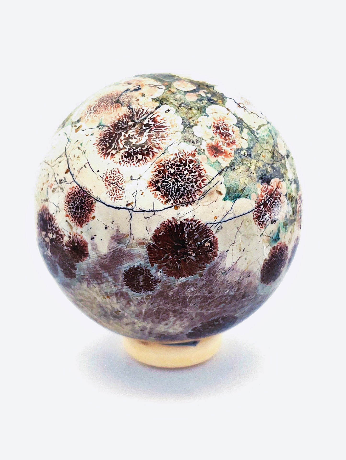 Rhyolite Green Flower Jasper Sphere