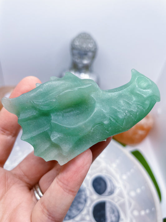 Green Aventurine Dragon Carving