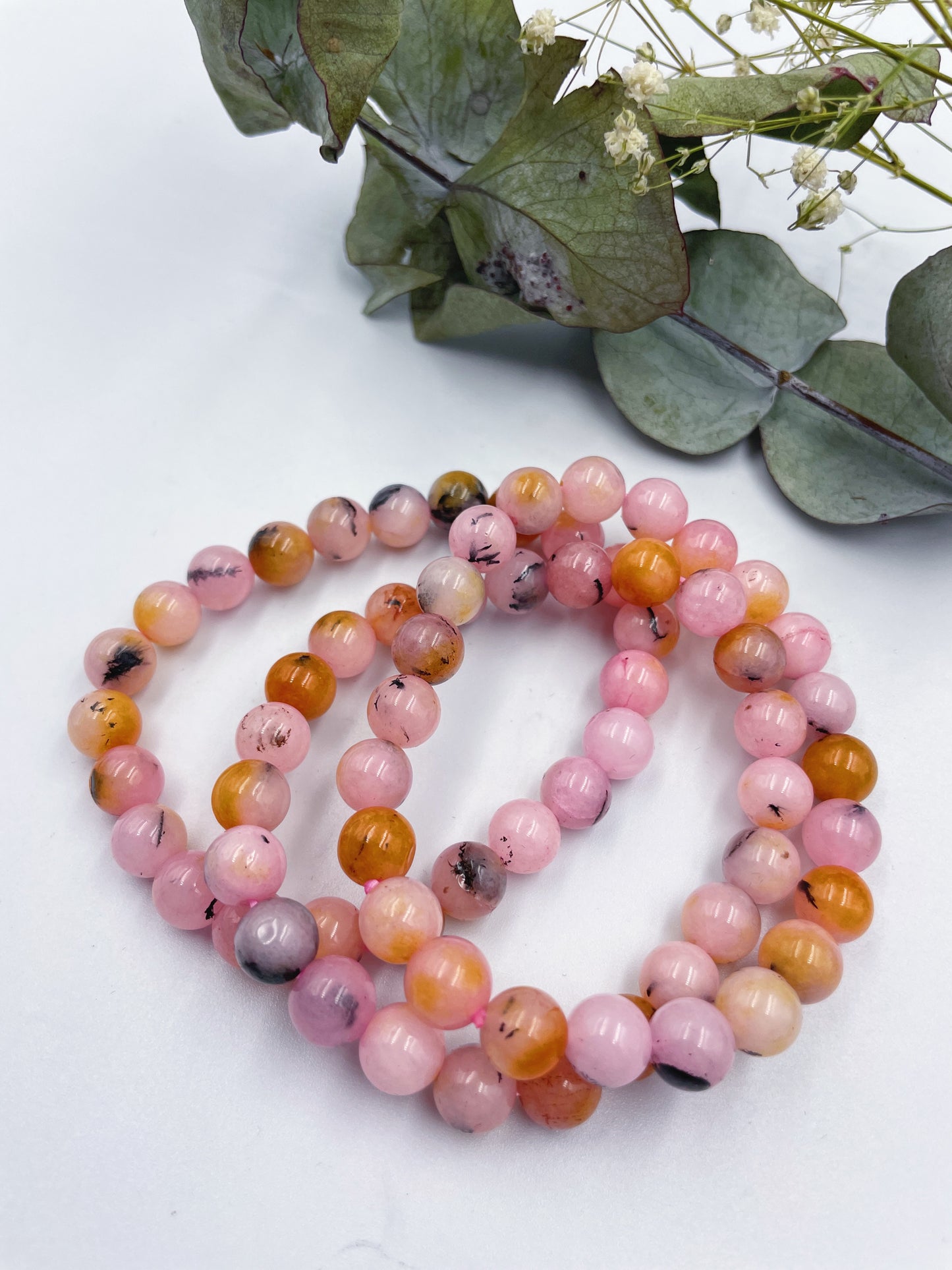 Dendritic Pink Opal Bracelets